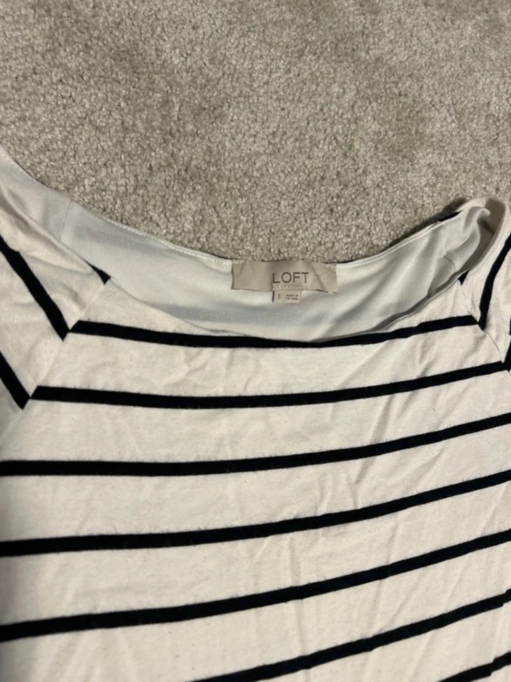 Girls' Black & White Striped Fit-and-Flare Dress - Picture 2 of 3